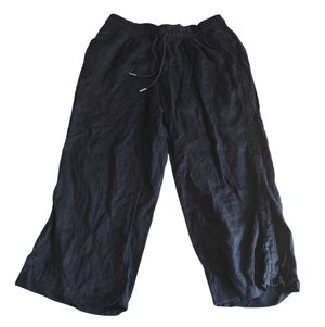 Quince 100% European Linen Wide Leg Deep Navy Pants Womens XL